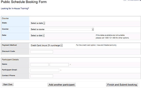 public Clasees - easy booking of participants